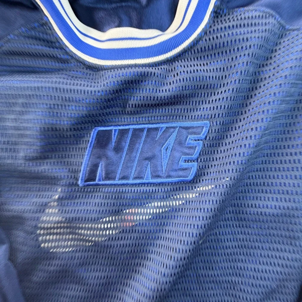 Nike Boys Navy Blue Mesh Long Sleeve Athletic Jersey Top Size M 10-12 Y2K Style